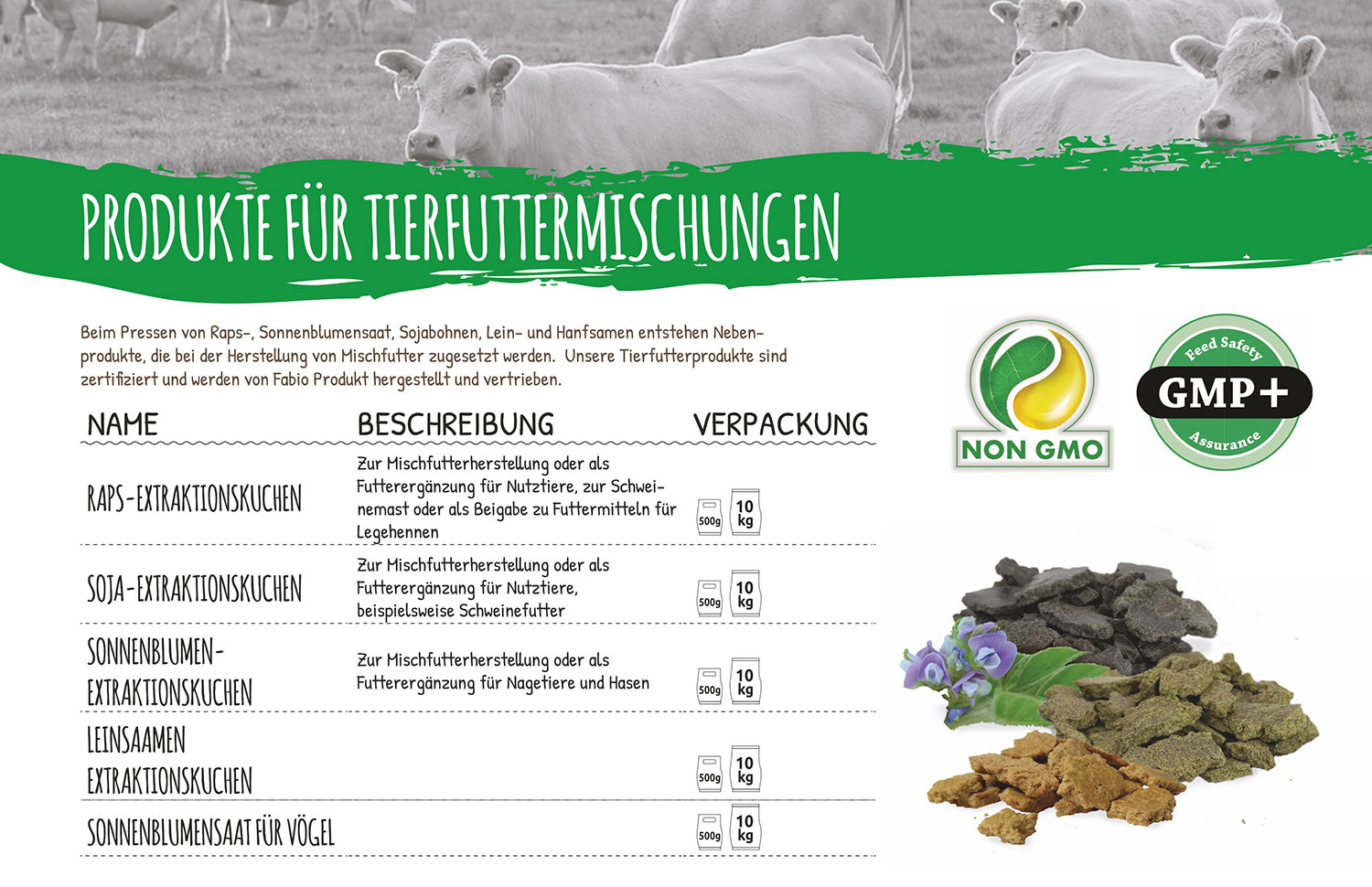 Produkte für Tierfuttermischungen