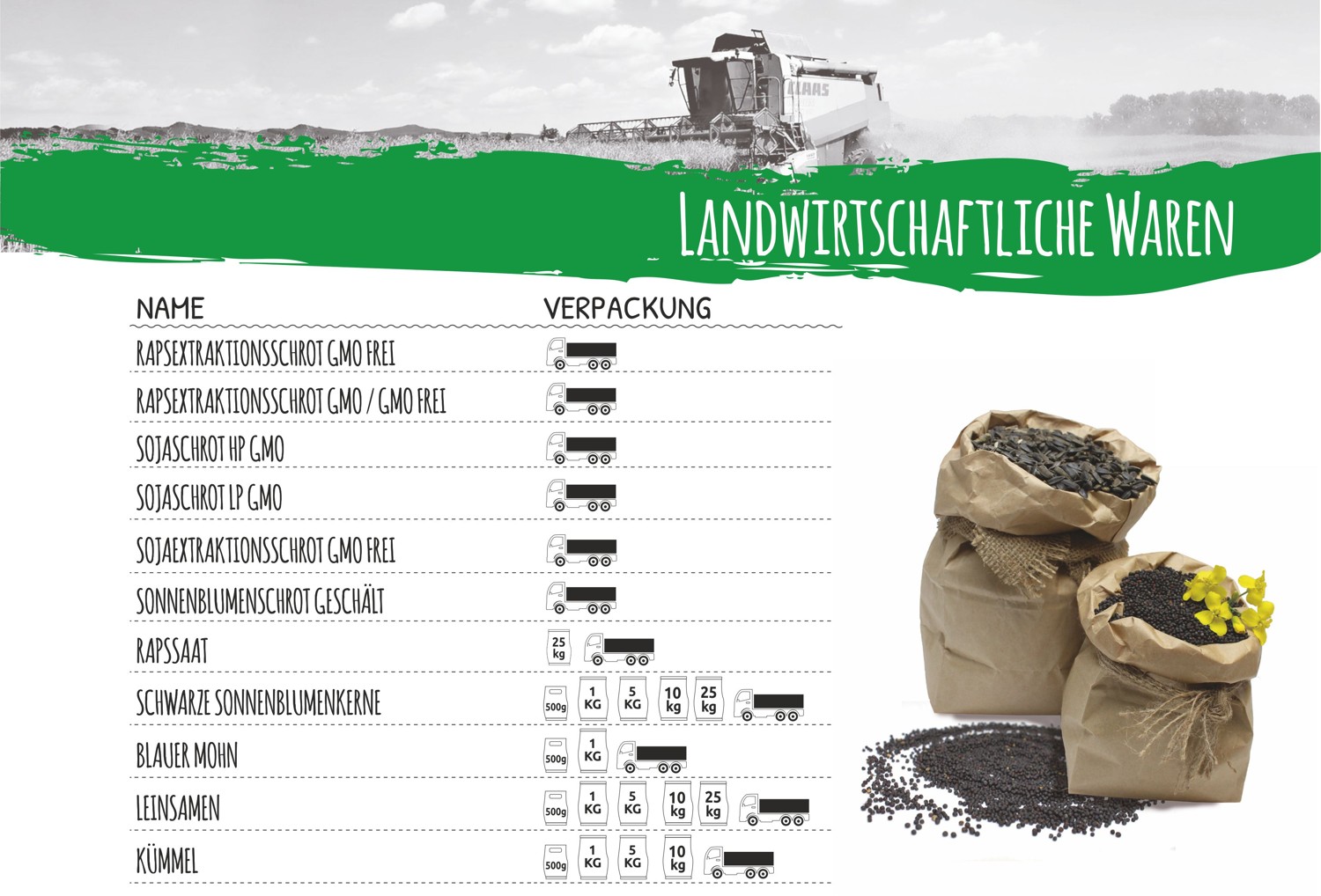 Landwirtschaftliche Waren